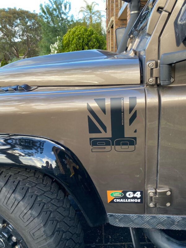 Defender 90 Side Graphic Decal, Limited Edition in matt black